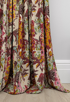 Hollihocks, Burgundy - Made to Measure Curtains